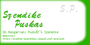 szendike puskas business card